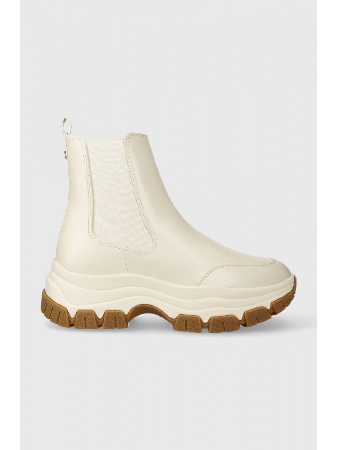 Boty s gumou Guess BESONA dámské béžová barva na platformě FL8BEO ELE12